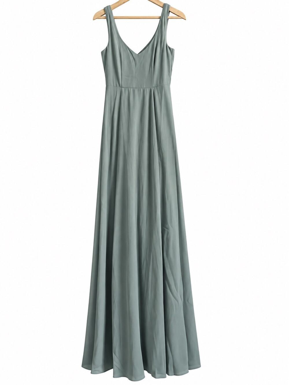 Show Me Your Mumu Jenn Maxi Dress XXS Silver Sage Crisp Bridesmaid NWT